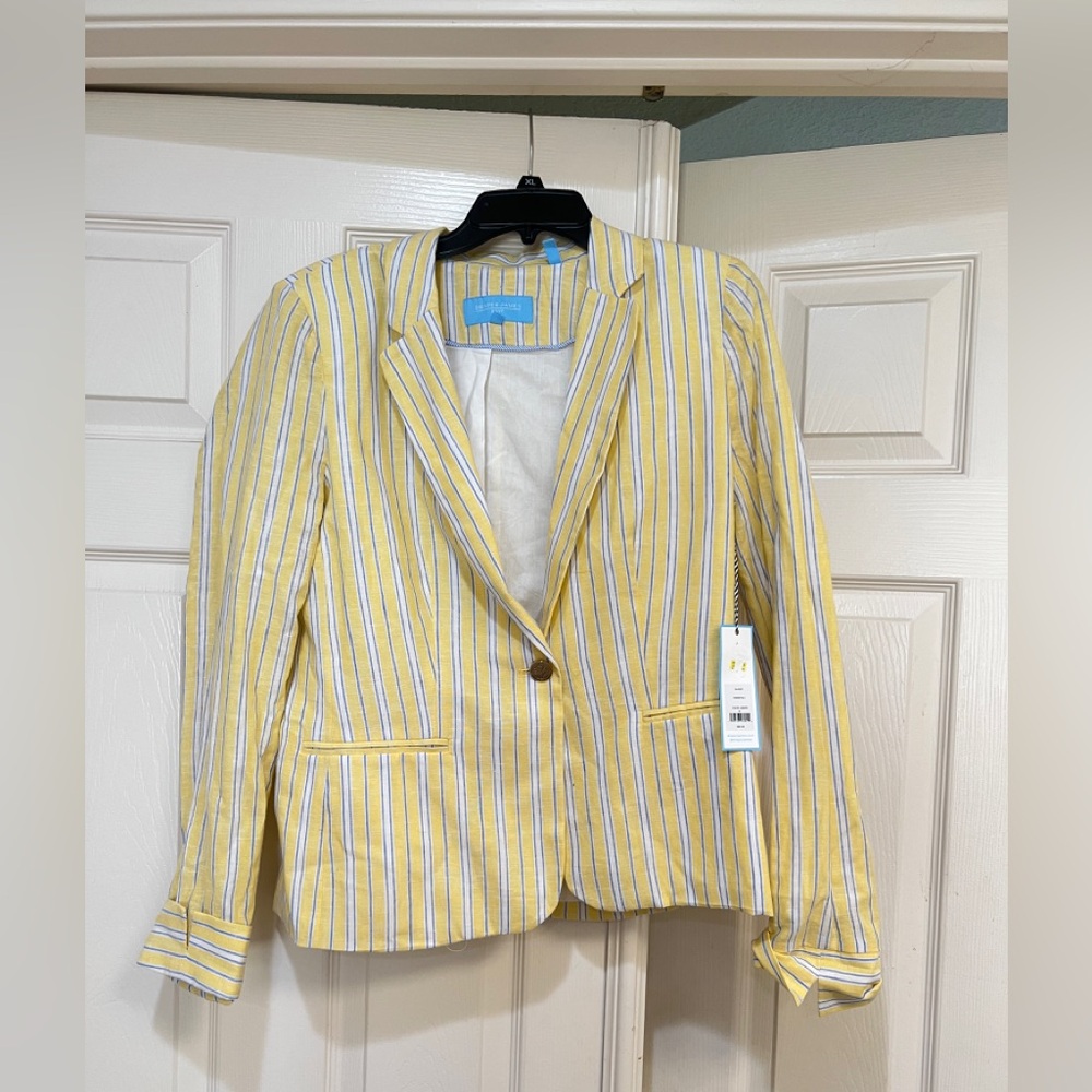 Draper James RSVP Linen Blend Blazer Jacket Women Size‎ Large New with tag